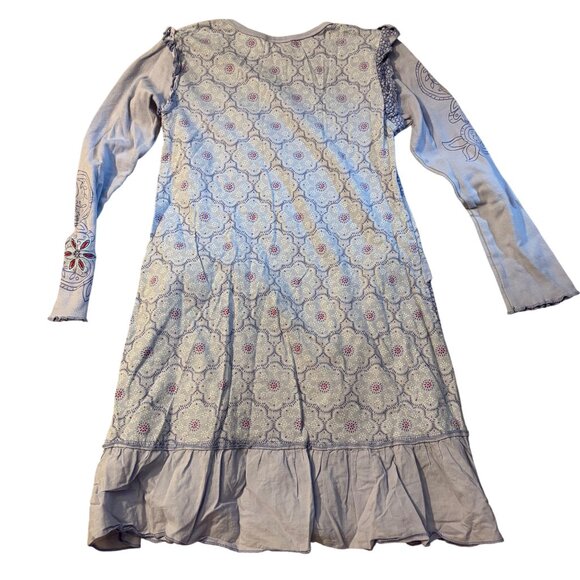 Naartjie Kids Girls Long-Sleeve Patchwork Dress Floral & Polka Dot Size XXXL (9 - Picture 3 of 3